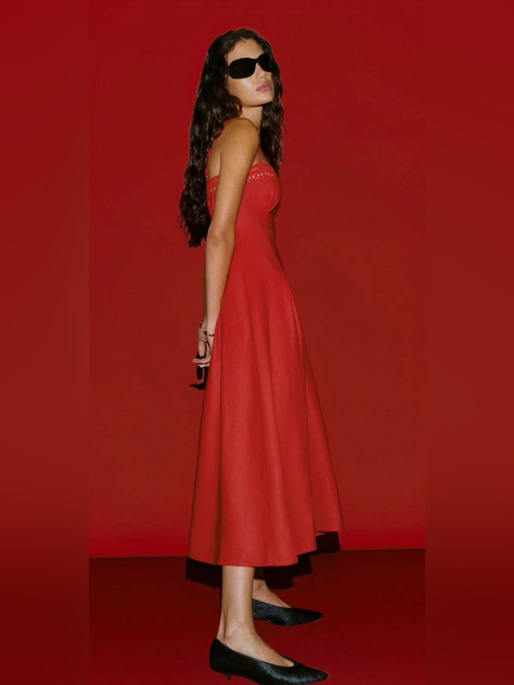 Reformation Pomona Linen Dress Red - Size 6 - Picture 4 of 11